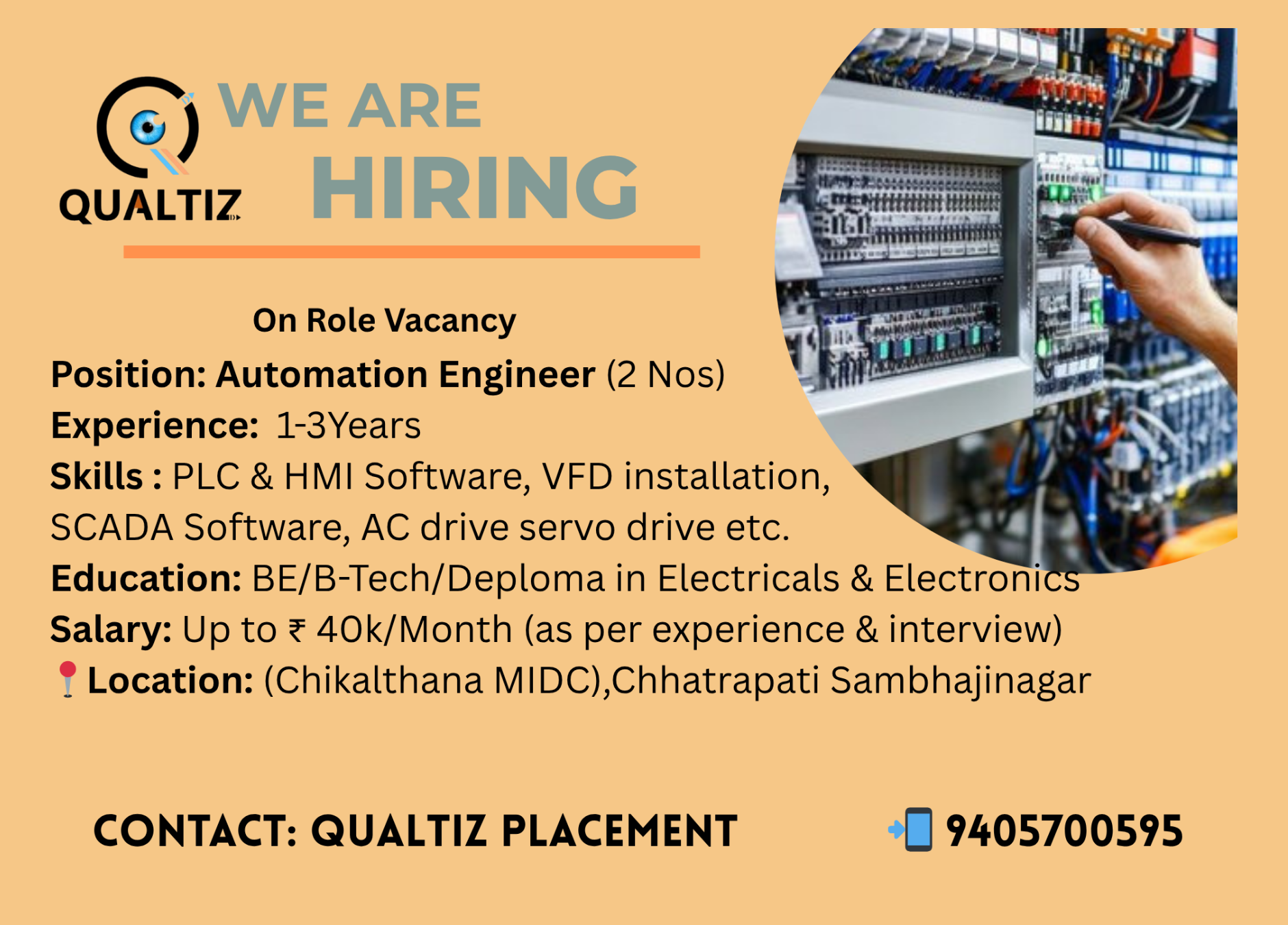 Automation Engineer Job Vacancy on role job vacancy – production department interview date 091025 & 101025 company reputed manufacturing company position ppc ( production planning control) experience freshers education beb tech (3)